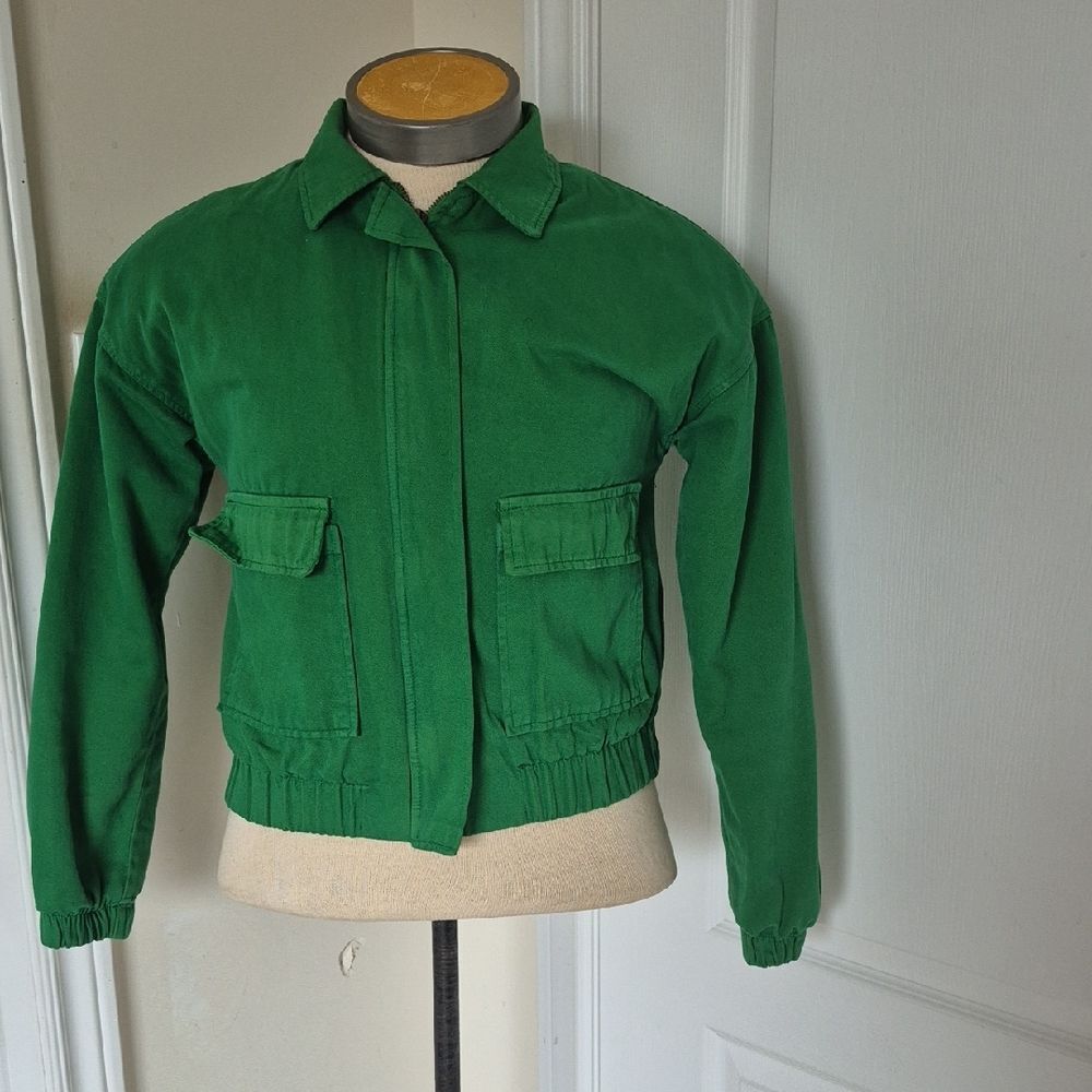 Zara Emerald Green Quilted Jacket